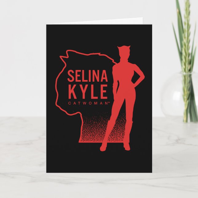 Selina Kyle Catwomen Outline Logotyp Kort (Framsida)
