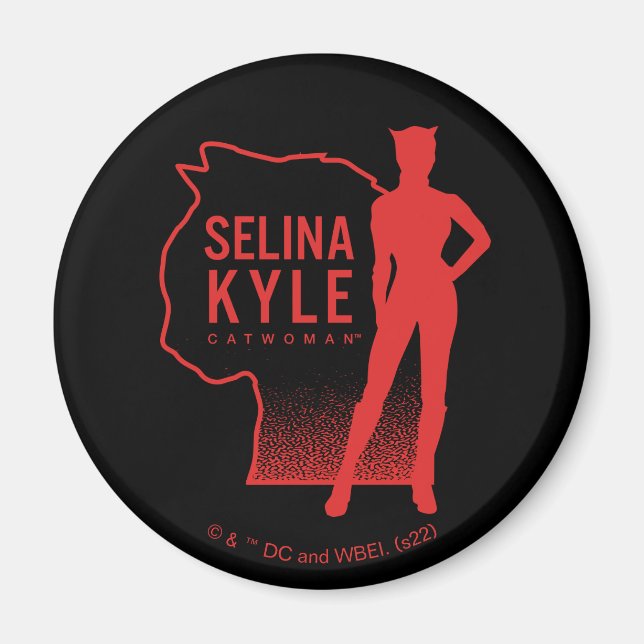 Selina Kyle Catwomen Outline Logotyp Magnet (Framsidan)