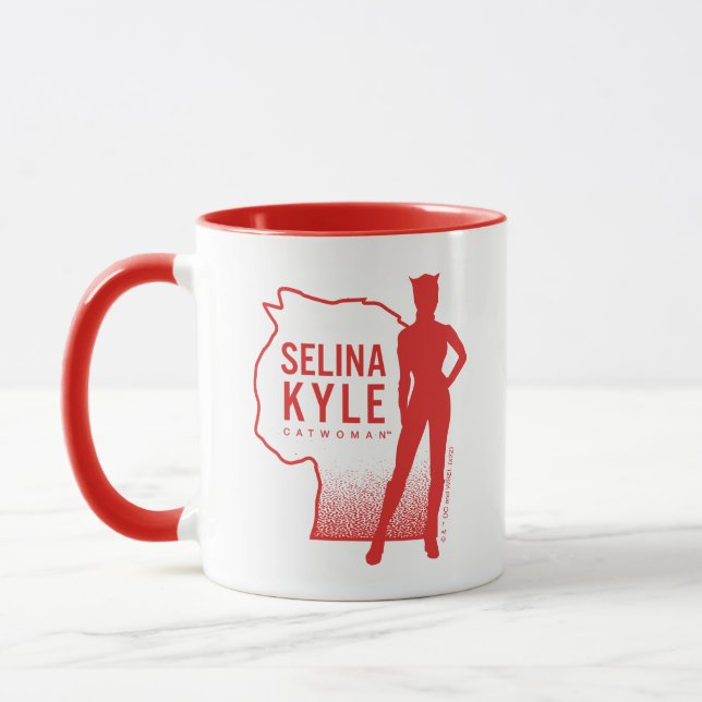 Selina Kyle Catwomen Outline Logotyp Mugg (Vänster)