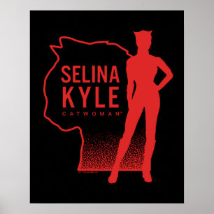 Selina Kyle Catwomen Outline Logotyp Poster