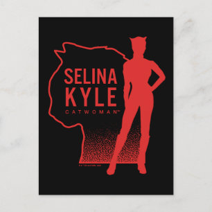 Selina Kyle Catwomen Outline Logotyp Vykort