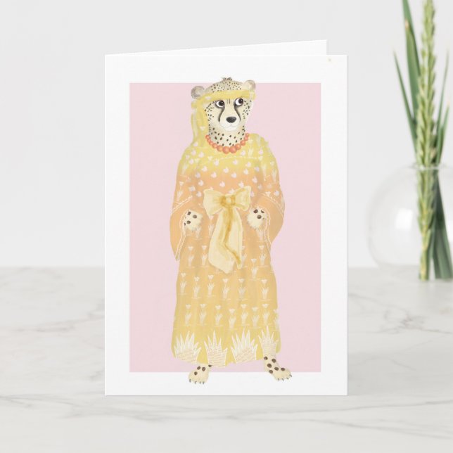Seline elegant cheetah-kort helgkort (Framsida)