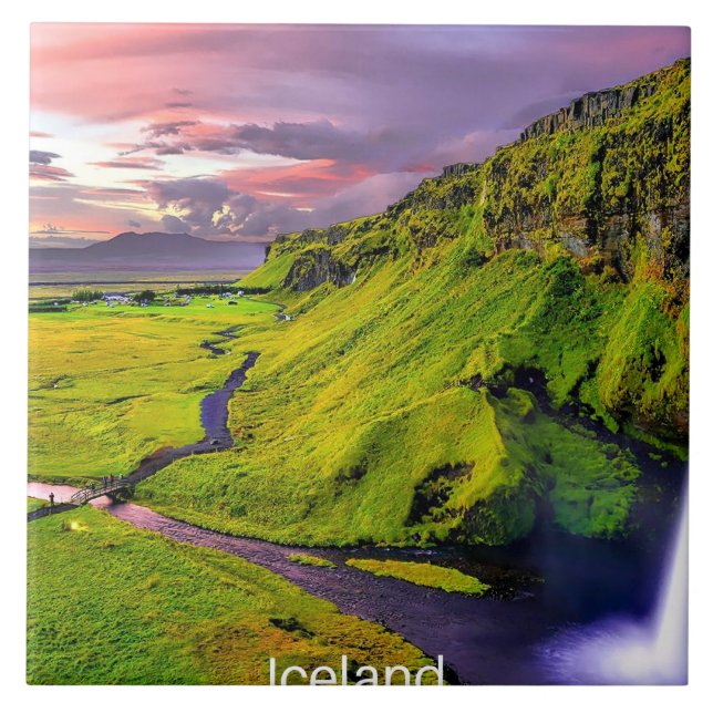 Seljalandfoss, Island Kakelplatta (Framsidan)