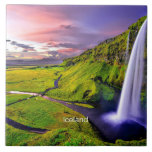 Seljalandfoss, Island Kakelplatta<br><div class="desc">Seljalandsfoss-vattenfall,  Island-scenfoto</div>