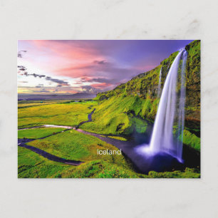 Seljalandfoss, vykort för Island