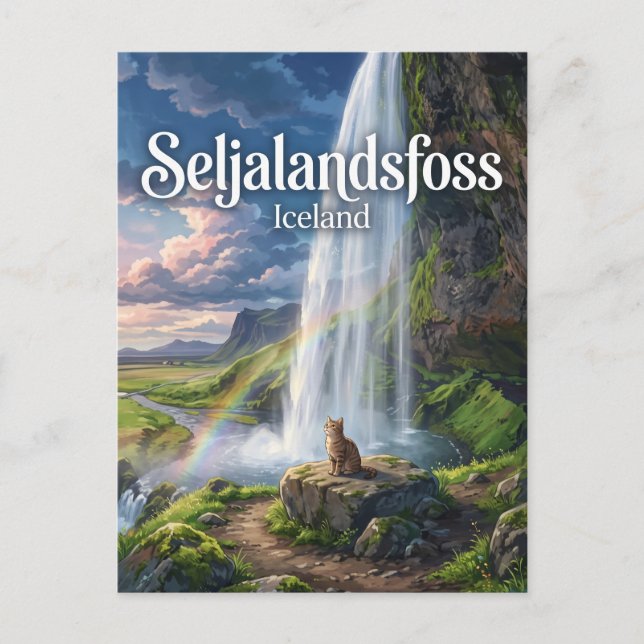 Seljalandsfoss Island Vykort (Framsida)