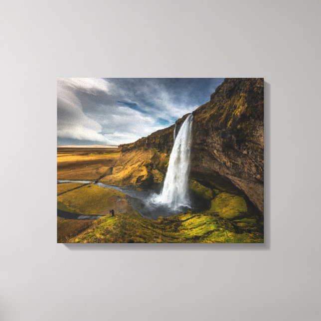 Seljalandsfoss vackra landskapsvy canvastryck (Framsida)