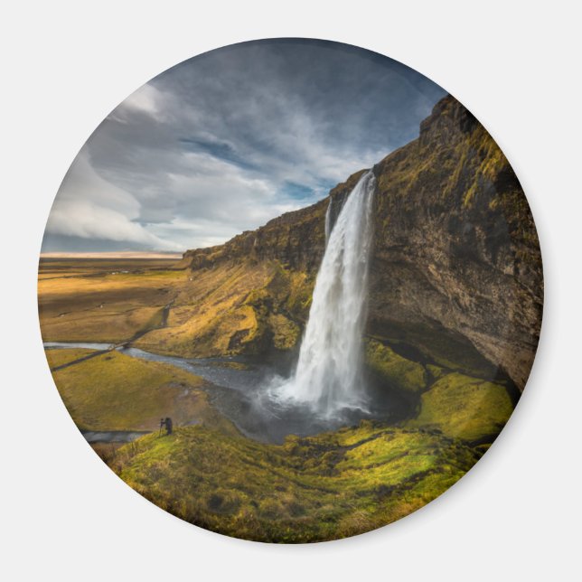 Seljalandsfoss vackra landskapsvy magnet (Framsidan)