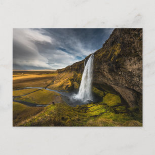 Seljalandsfoss vackra landskapsvy vykort