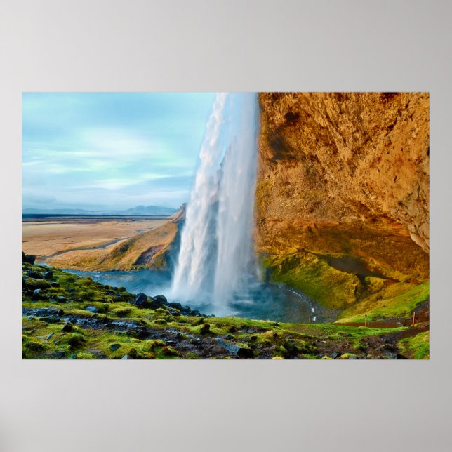Seljalandsfoss Waterfall i Islandet Poster (Framsidan)
