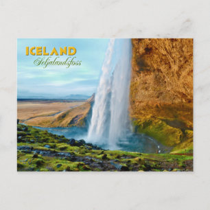 Seljalandsfoss Waterfall i Islandet Vykort