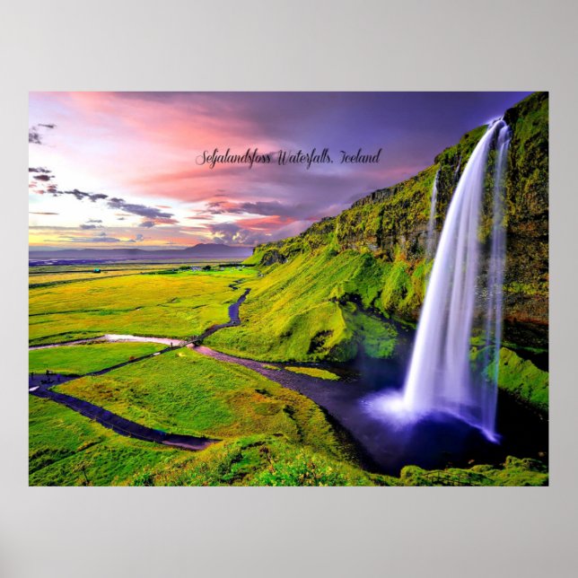 Seljalandsfoss Waterfalls, Island Poster (Framsidan)