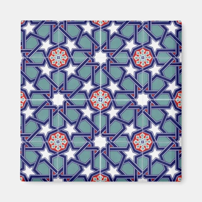 Seljuk Empire Tile Mönster Magnet (Framsidan)