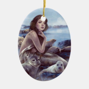 Selkie Julgransprydnad Keramik