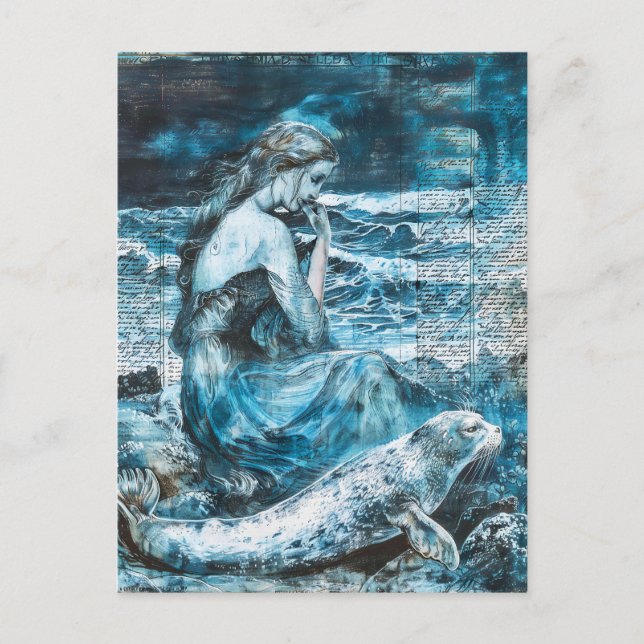 Selkie - keltisk formskiftande säl vykort (Framsida)