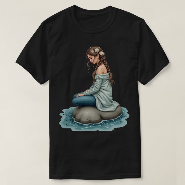 Selkie på stenar t shirt (Design framsida)