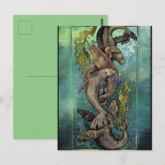 Selkies dans vykort (Fram/baksida)