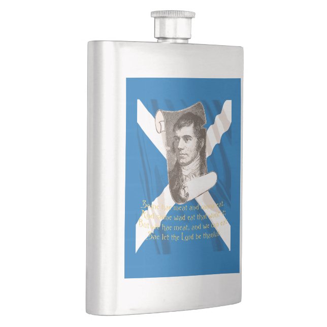 Selkirk Grace Burns Night Citat Och Saltire Fickplunta (Höger)