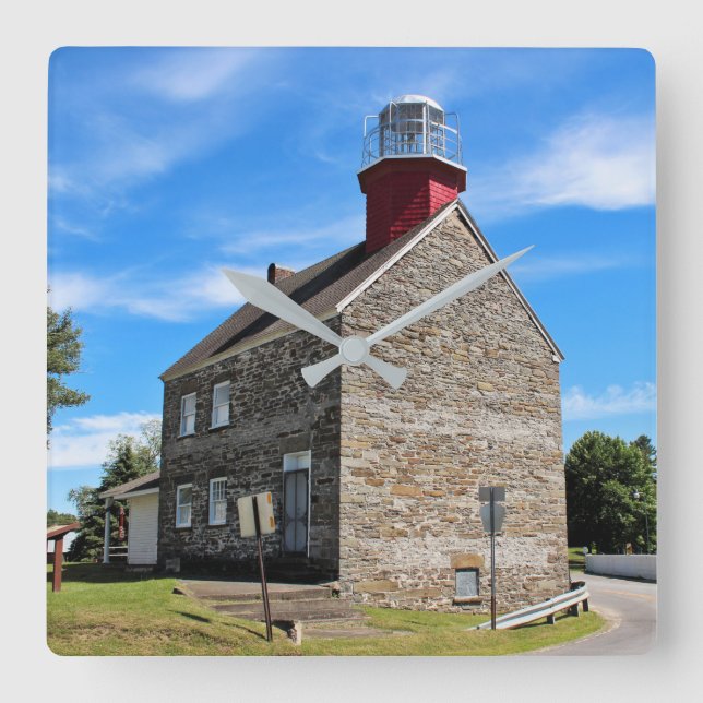 Selkirk Lighthouse, New York Wall Clock Fyrkantig Klocka (Framsida)