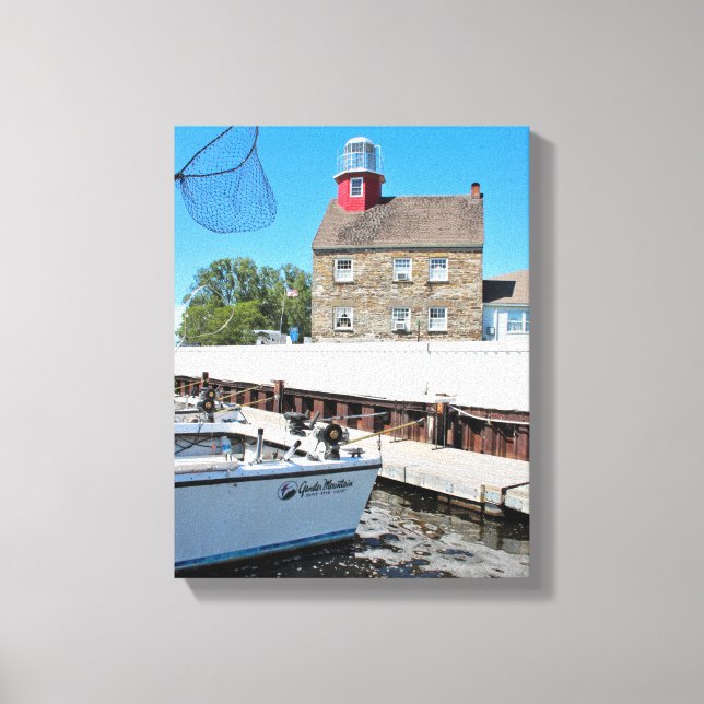 Selkirk Lighthouse, New York Wrapped Canvas (Framsida)