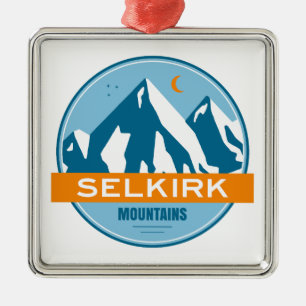 Selkirk Mountains British Columbia Stjärnor Måne Julgransprydnad Metall