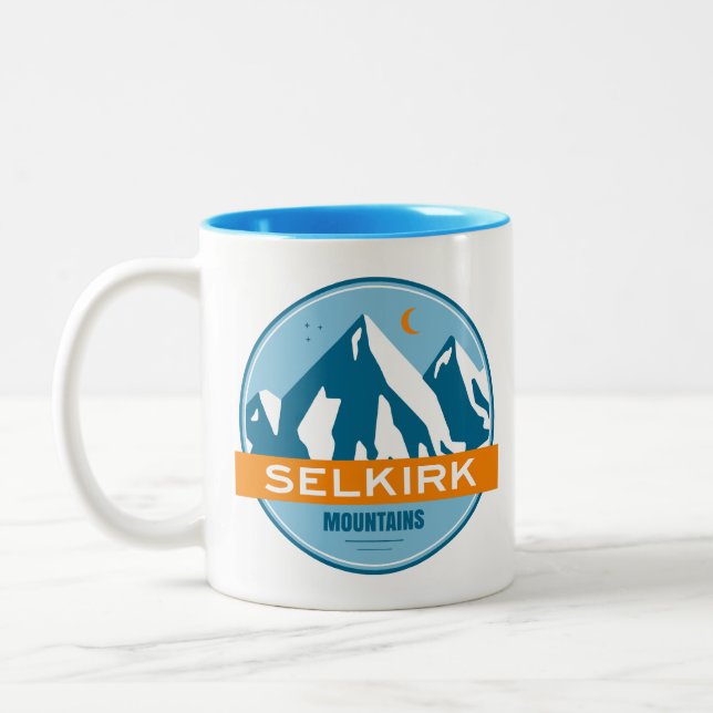 Selkirk Mountains British Columbia Stjärnor Måne Två-Tonad Mugg (Vänster)