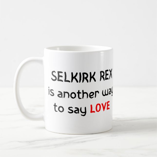 Selkirk rex kärlek kaffe mugg (Vänster)