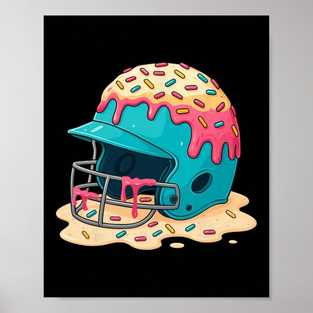 Sell Catcher Helmet With Face Mask Ice-cream Dripp Poster (Framsidan)