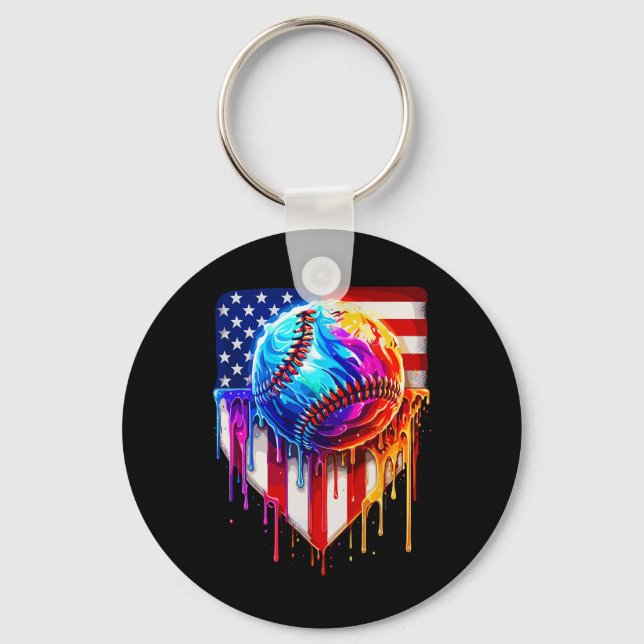 Sell Ice Cream American Flagga Drift Nyckelring (Framsida)