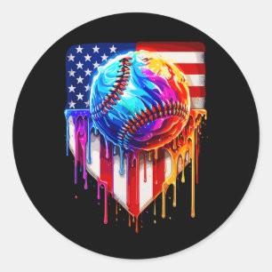 Sell Ice Cream American Flagga Drift Runt Klistermärke