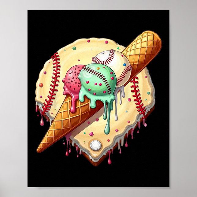 Sell Ice Cream Dripping Funny Sell Manar Kids Boys Poster (Framsidan)