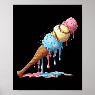 Sell Ice Cream Watercolor Älskare Ice Cream Cone B Poster