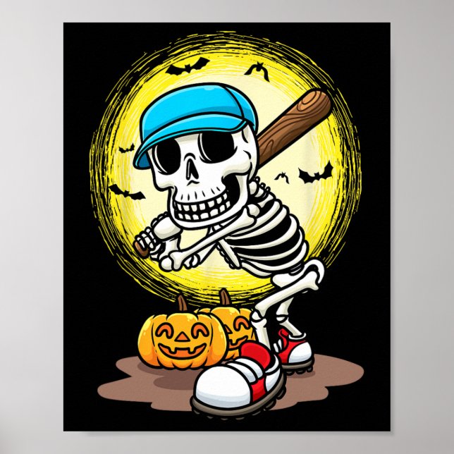 Sell Player Skeleton Softll Halloween Kids Boys Poster (Framsidan)