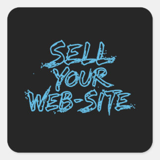Sell Your Website Blue Distressed Typography Fyrkantigt Klistermärke