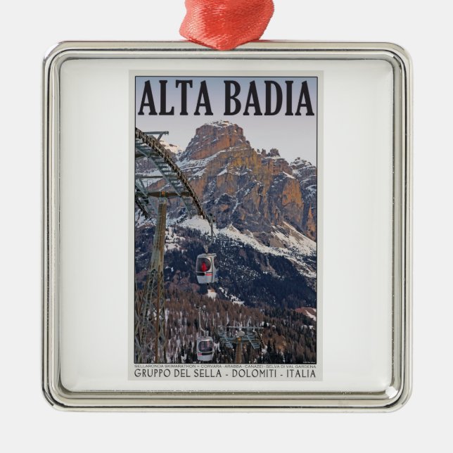 Sella Ronda - Alta Badia gondol Julgransprydnad Metall (Framsidan)