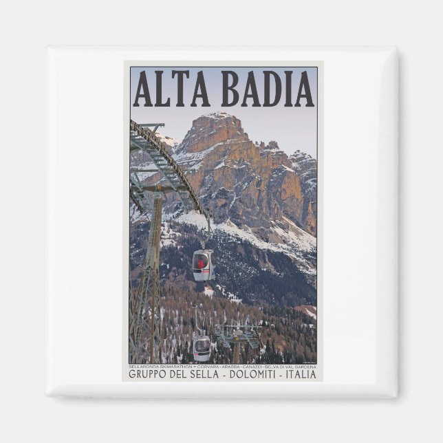 Sella Ronda - Alta Badia Gondola Magnet (Framsidan)