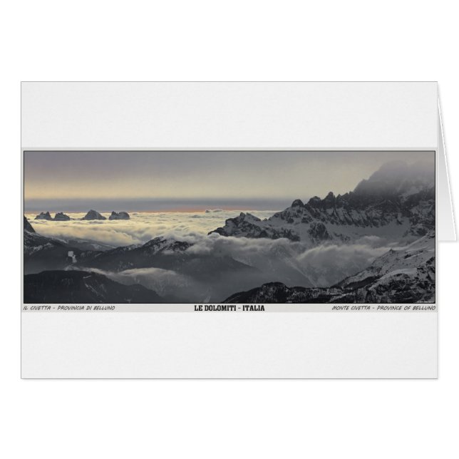 Sella Ronda - Monte Civetta Panorama Hälsningskort (Framsidan Horizontal)