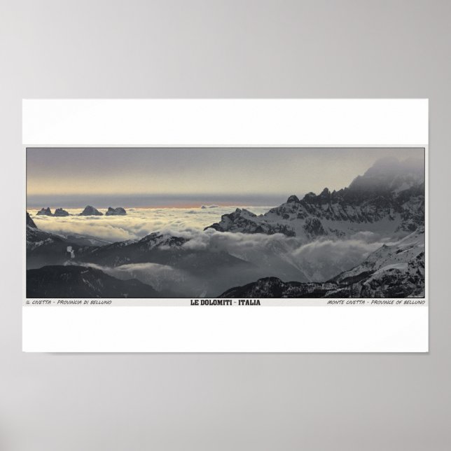 Sella Ronda - Monte Civetta Panorama Poster (Framsidan)