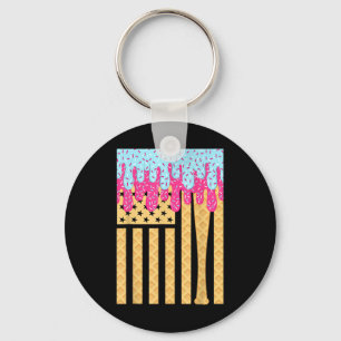 Selldropp T Boys Dripping Ice Cream American Flagg Nyckelring