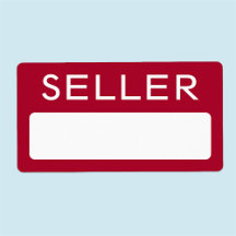 Seller Namn bricka Stickers for Trade Show Leveran