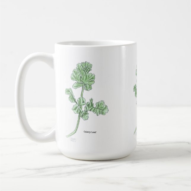 Selleribladsillustration Kaffemugg (Vänster)
