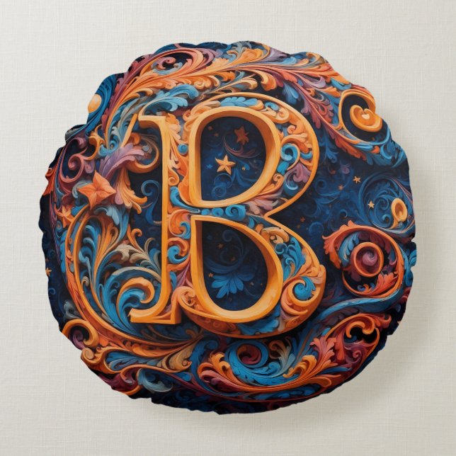 Sellersta blommor rund kudde (Framsidan)