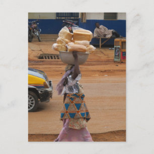 Selling Bread in Ghana Vykort