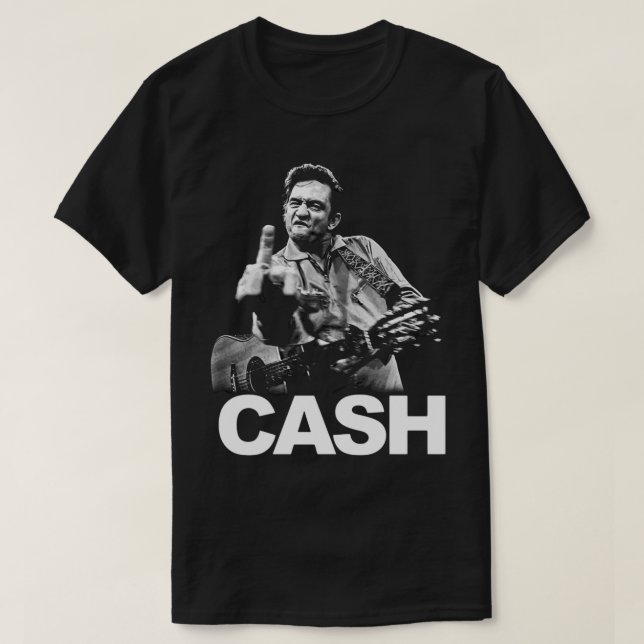 Selling Johnny Cash With HIs Guitar and Middle Fin T Shirt (Design framsida)