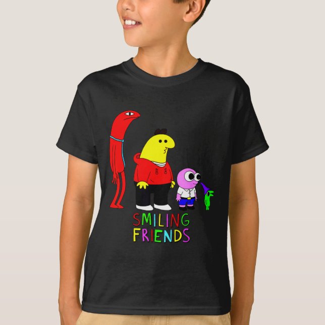 Selling Smiling Friends All Smiling Illustration  T Shirt (Framsida)