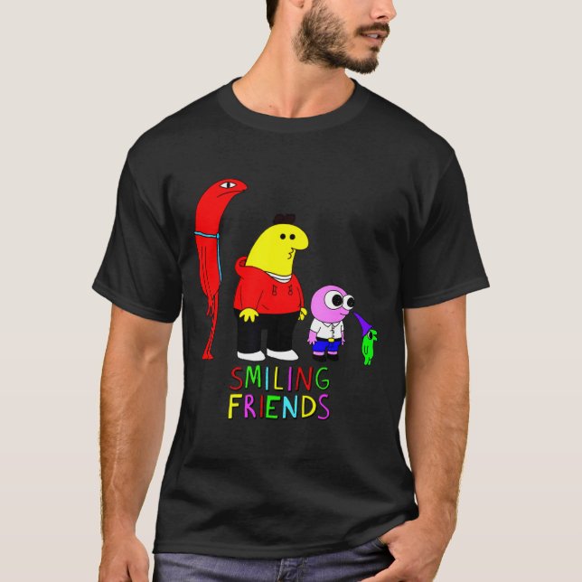 Selling Smiling Friends All Smiling Illustration  T Shirt (Framsida)