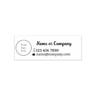 Sello para empresa con logo y contacto självfärgande stämpel