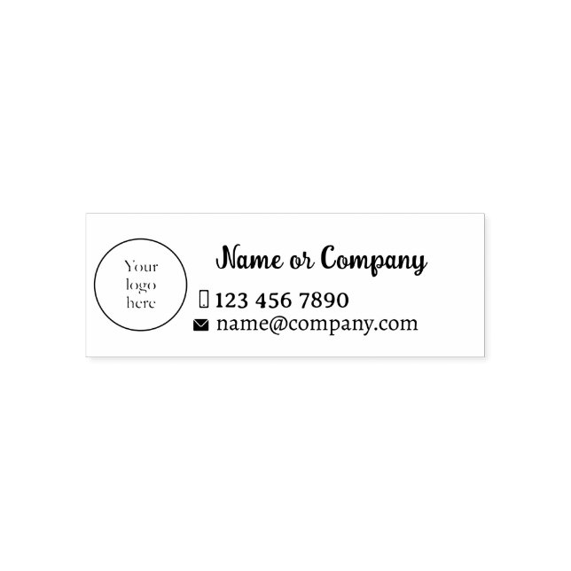 Sello para empresa con logo y contacto självfärgande stämpel (Design)