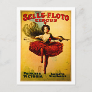 Sells Floto Wire Dancer Circus Princess Victoria Vykort