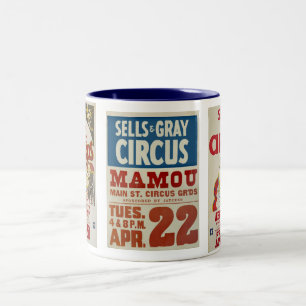 Sells & grå cirkus Två-Tonad mugg